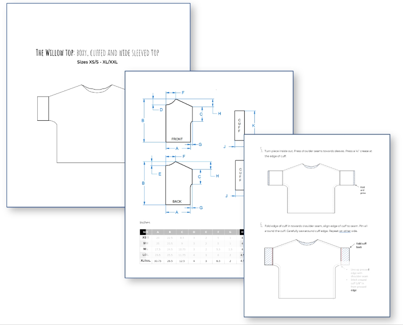 The Willow Top Self-Drafted Pattern