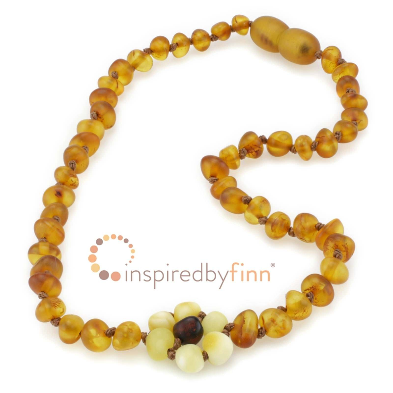 <u>SAVE $20.95 w/ Code: FREE<br>- Amber Necklace Set - Adult & Kids Unpolished Autumn Flower</u>