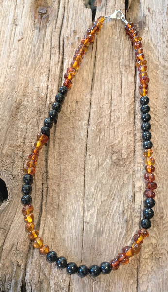 <u>Baltic Amber and Shungite Necklace - EMF Protection</u><br>Adult Necklace
