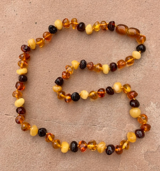 <u>Baltic Amber Adult/Adolescent Necklace - Perfectly Imperfect Larger Beads Polished Unique 4 Different Colors</u>