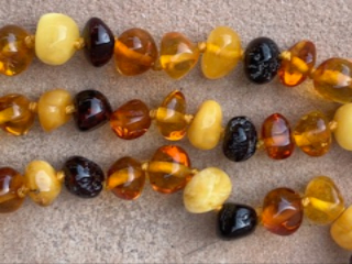 <u>Baltic Amber Adult/Adolescent Necklace - Perfectly Imperfect Larger Beads Polished Unique 4 Different Colors</u>