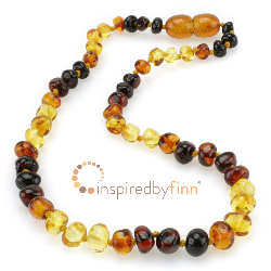 <u>Baltic Amber Necklace -  Kids Polished Rainbow - All Kids Sizes</u>