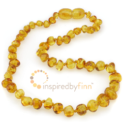<u>Baltic Amber Necklace - Kids Polished Golden Swirl</u>