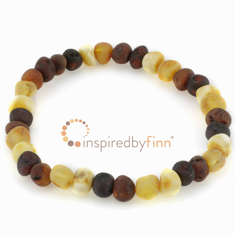 <u>Baltic Amber Elastic Bracelet - Unpolished Diversity</u>