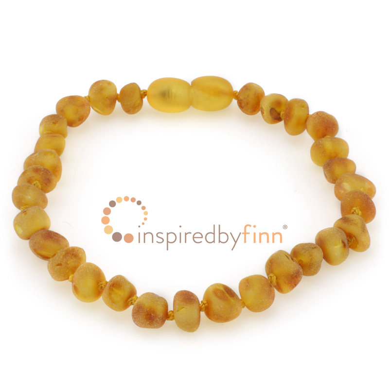 <u>SALE! Clasped Baltic Amber Bracelet - Adult/Adolescent Unpolished Harvest - Size 6 1/2 - 7'</u>