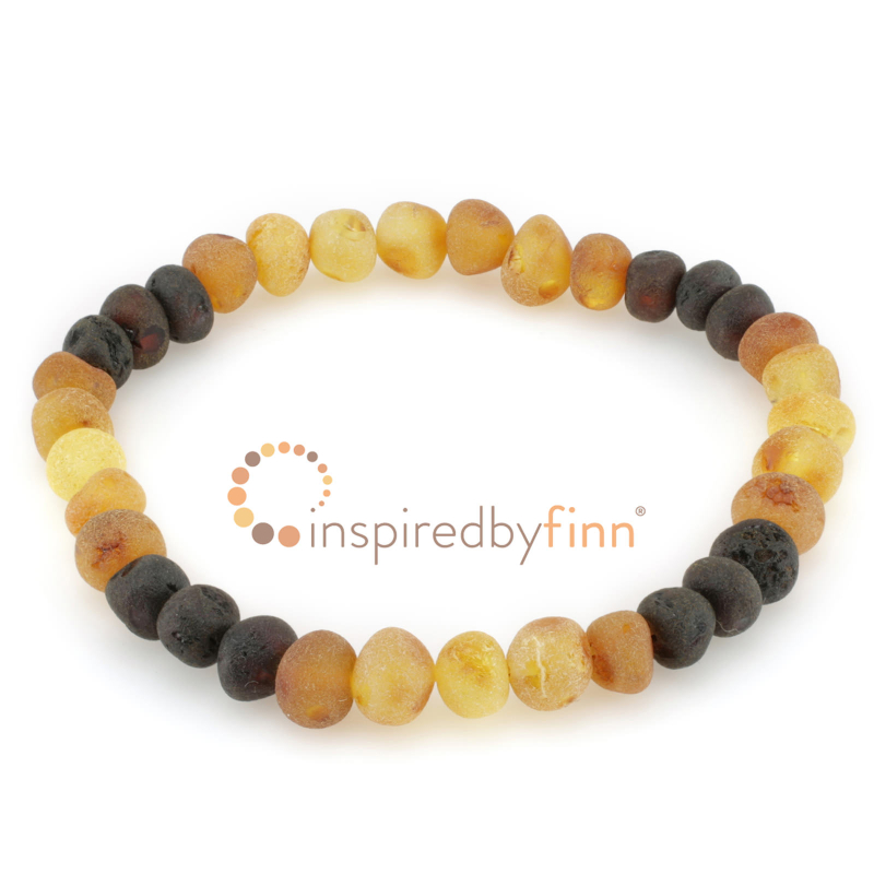 <u>Baltic Amber Elastic Bracelet - Unpolished Multi</u>