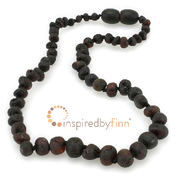 <u>Baltic Amber Necklace -  Kids Unpolished Molasses - All Kids Sizes</u>