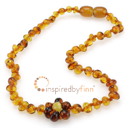 <u>Baltic Amber Necklace - Kids Polished Spring Flower - All Kids Sizes</u>