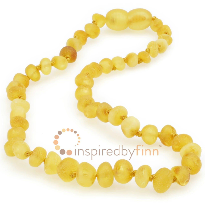 <u>Baltic Amber Necklace - Kids Unpolished Lemonade CS - All Kids Sizes</u>