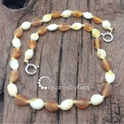 <u>Baltic Amber Anklet - Adjustable<br>Unpolished Light Mix</u>