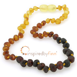 <u>Baltic Amber Necklace -  Kids Unpolished Tri-color - All Kids Sizes</u>