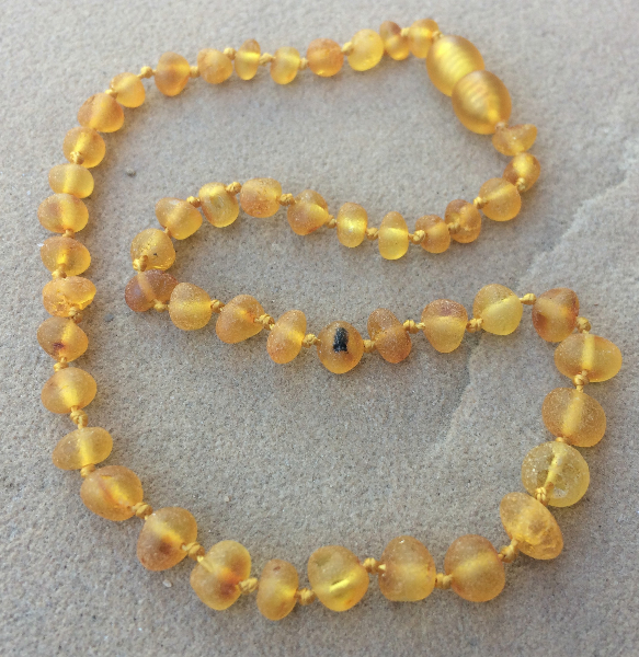 <u>Baltic Amber Necklace - Size 10.5 - 14"<br>Unpolished 1 or 2 Spots</u>