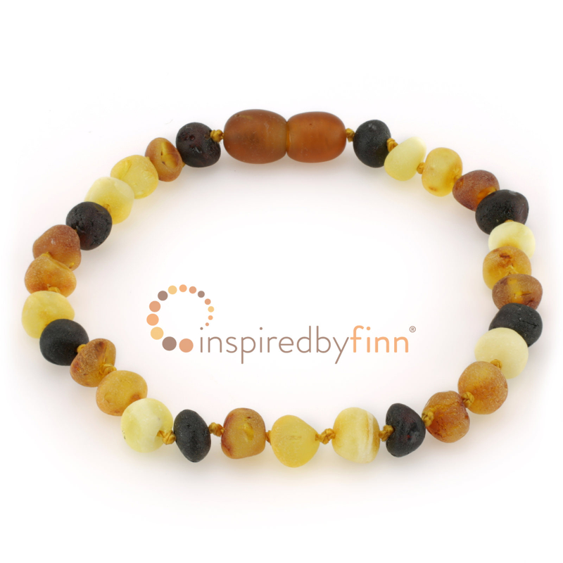 <u>SALE! Clasped Baltic Amber Bracelet - Adult/Adolescent Unpolished Diversity</u>