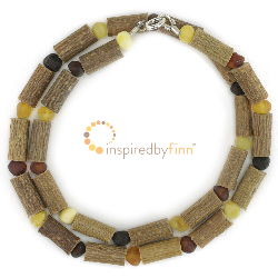 <u>Unpolished Baltic Amber and Hazel - Diversity 17-18"</u>