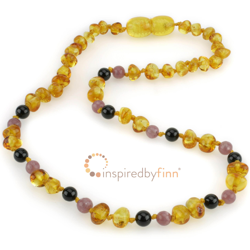 <u>Baltic Amber Necklace - Kids Polished Golden Swirl + CURBS HYPERACTIVITY - All Kids Sizes<br>Inspired By Finn</u>