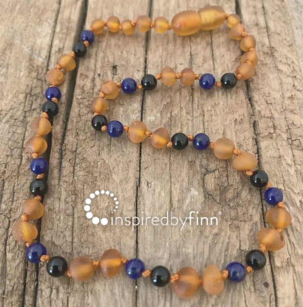 <u>Baltic Amber Necklace - Kids Unpolished Cider + FOCUS & CONCENTRATION, Size 11.5-12.5"<br>Inspired by Finn</u>