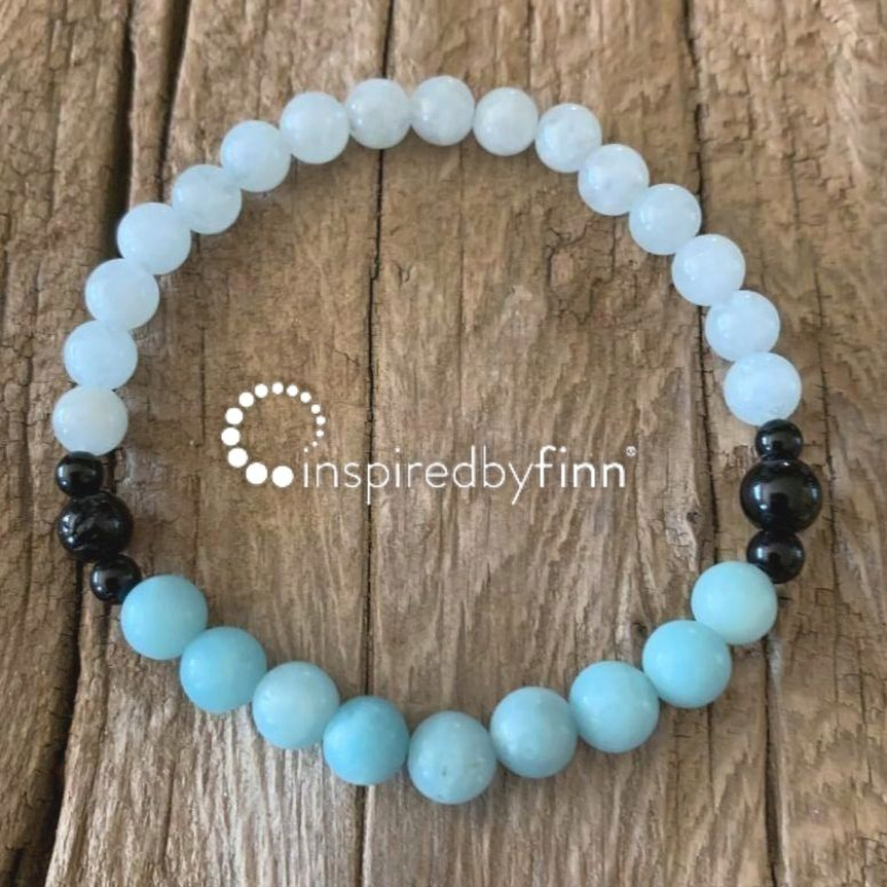 <u>Bring Harmony Into Your Life</u><br>Amazonite & Aquamarine Elastic Bracelet