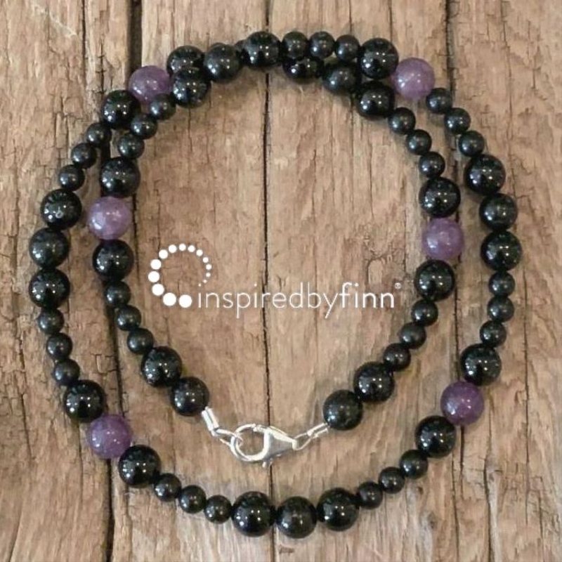 <u>Cleanses & Purifies Guilt, Shame, Fear + EMF Protection</u><br>Kids Necklace With Lepidolite