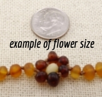 <u>Baltic Amber Necklace - Kids Unpolished Delicate Flower - All Kids Sizes</u>