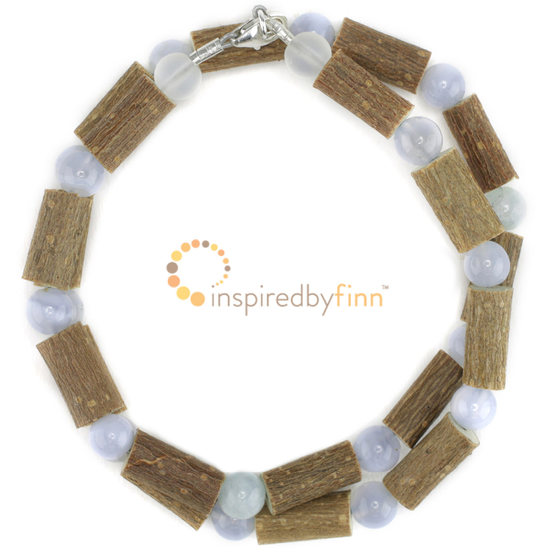 <u>Blue Chalcedony Gemstone & Hazel - Calms the Emotions, Anxiety</u>