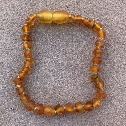 <u>Adult/Adolescent Clasped Baltic Amber Bracelet Unpolished Harvest</u>