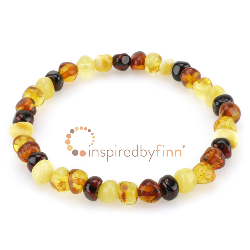 <u>Baltic Amber Elastic Bracelet - Polished 4 Different Colors</u>
