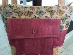 Butterfly Red Cork Bag