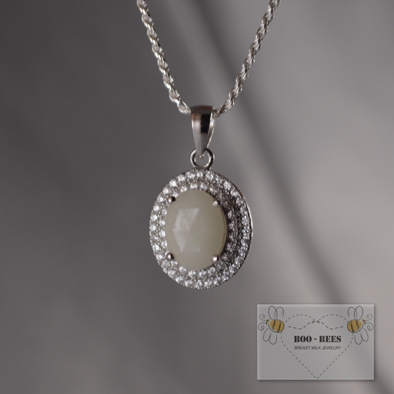 the enamored collection breastmilk stone necklace