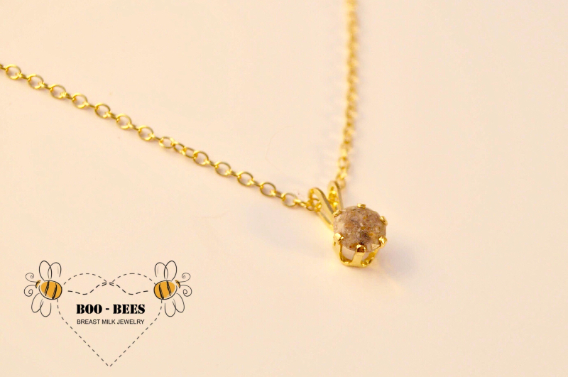 Solitaire Gold Enchantment necklace w/ashes (enamored collection)