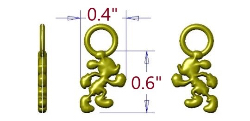 Running Mouse Zipper Pull Set of 5 SMALL SCALE  *LAST CALL*