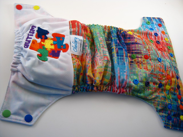 Pixelating Rainbow with Autism Embroidery