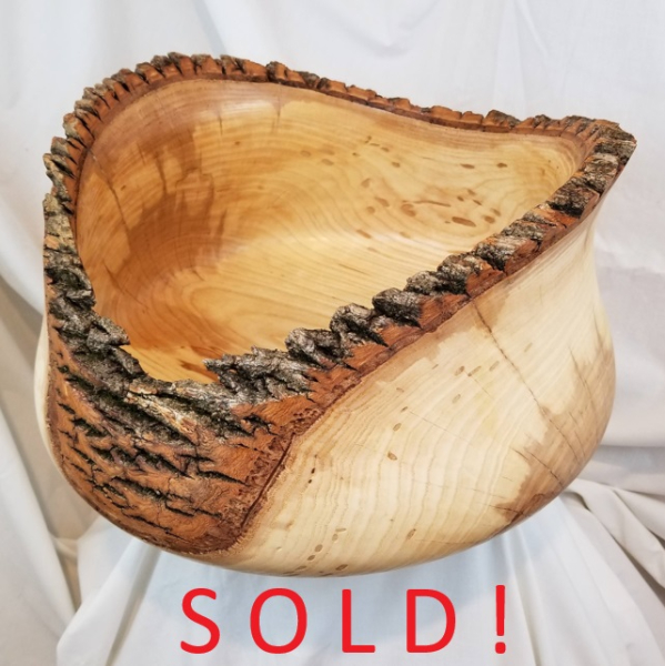 Large, Live Edge Ash Bowl (16" x 9-1/2")