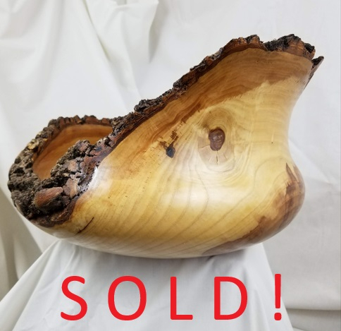Large, Live Edge Ash Bowl (14" x 9")