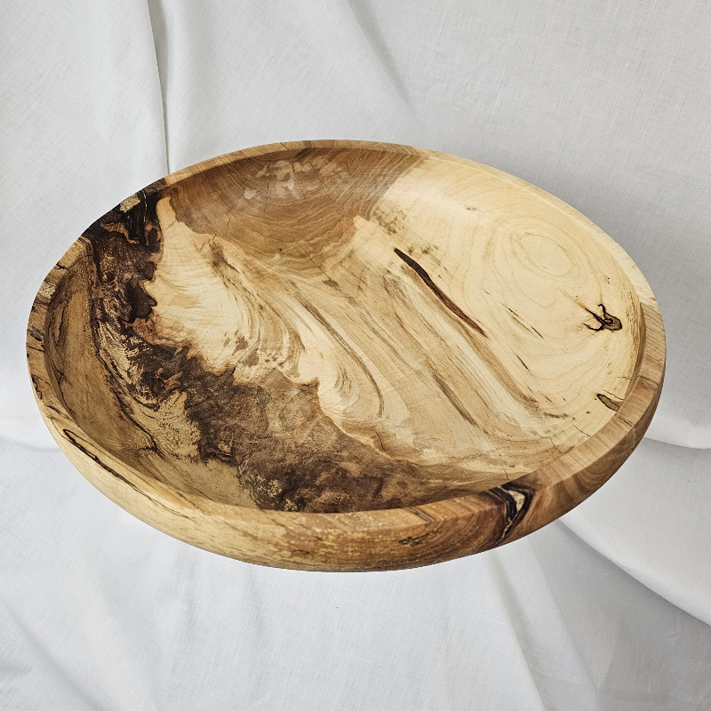 Wide Spalted Maple Bowl (16" x 4")